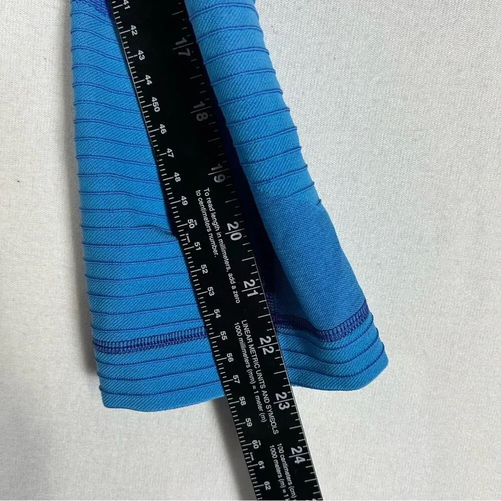 Nike Blue High Rise Leggings Womens L Large Crop Capri Compressive Style 810967